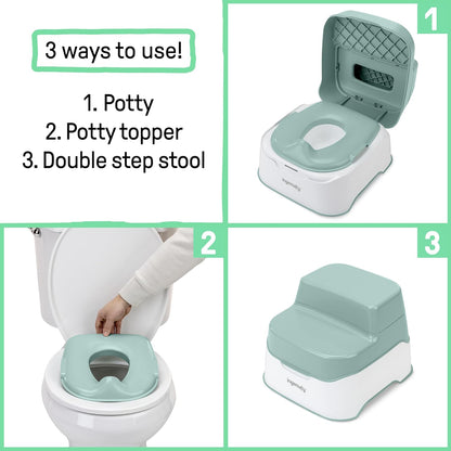 Prepare to Potty 3-In-1 System - Potty Training Toilet, Topper, Step Stool, Easy Setup, for Toddlers Ages 18 Months+